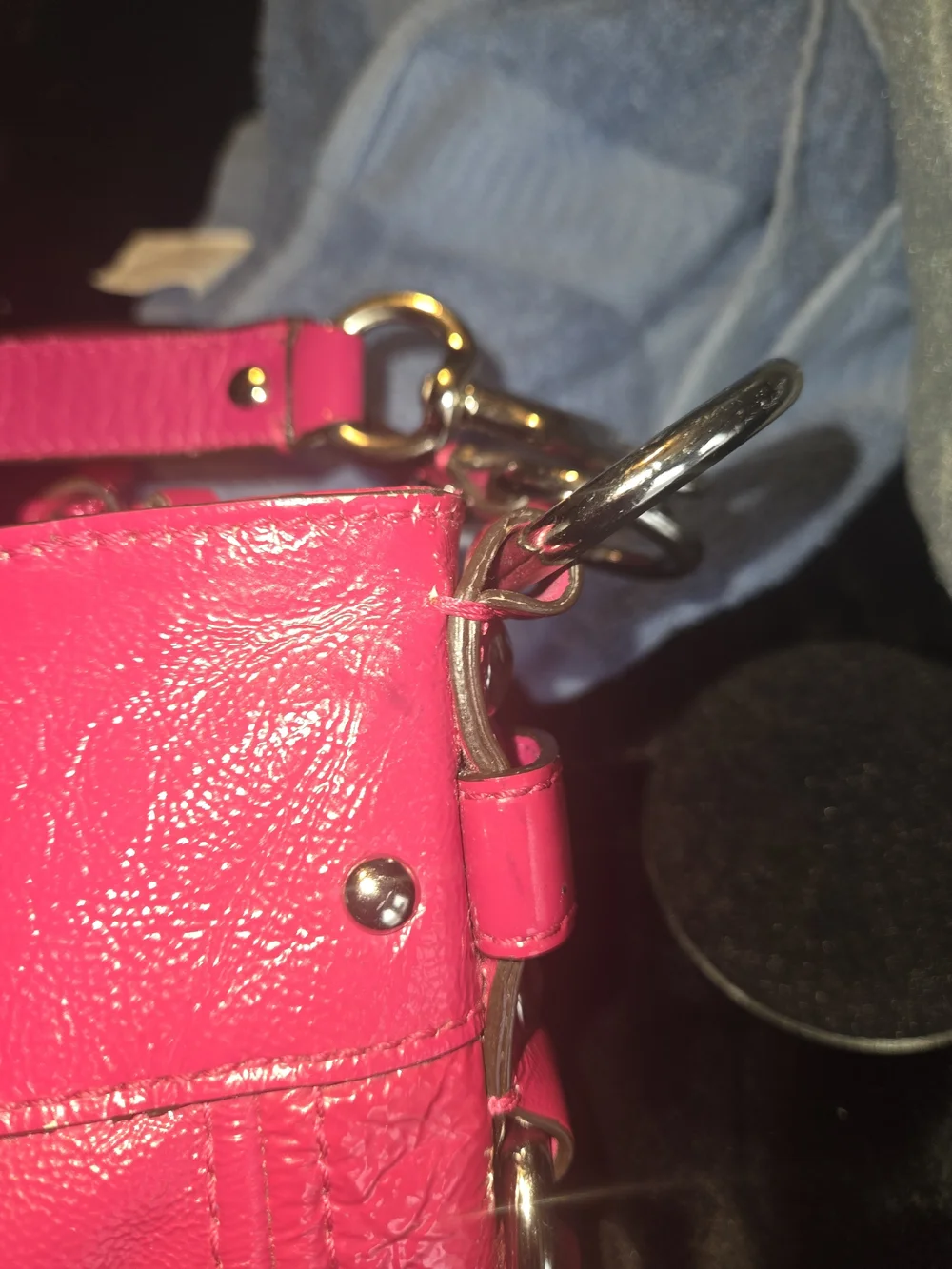 Coach Zoe F15478 Hot Pink Patent Leather Bag + Crossbody Strap